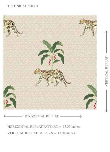'Valerian' Leopard Animal Print Wallpaper (Beige/ Tan/ Green/ Red) - Image 8