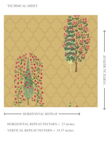 'Oakwood' Botanical/ Floral Print Wallpaper (Yellow/ Pink/ Green) - Image 8