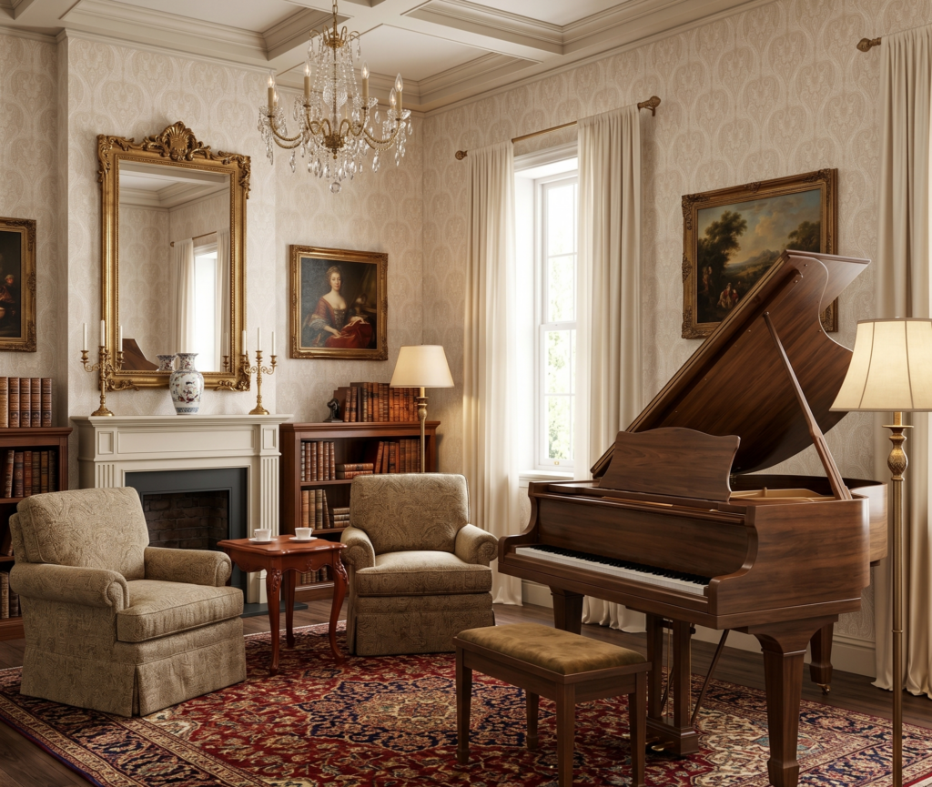 Traditional living room wallpaper