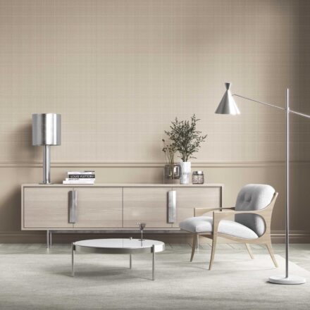 'Castle Zen' Neutral Textured Check/ Geometric Wallpaper (Beige/ Taupe) - Image 2