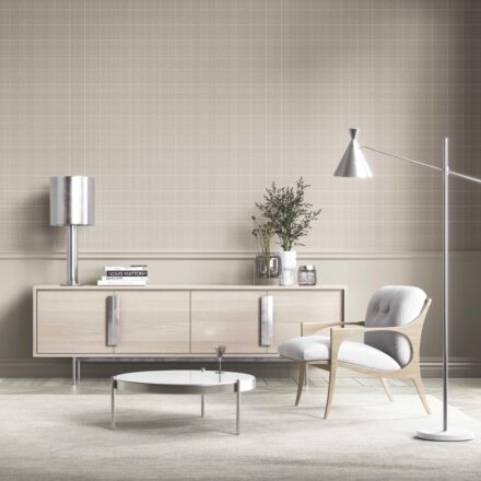 'Dartmoor' Neutral Textured Check/ Geometric Wallpaper (Greige/ Taupe) - Image 2