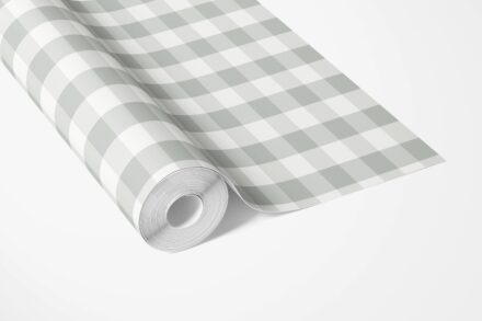 'Carousel' Geometric Gingham Wallpaper (Grey) - Image 3