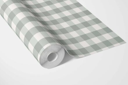 'Velany' Geometric Gingham Wallpaper (Duck Egg Blue) - Image 3