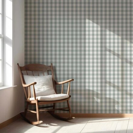 'Velany' Geometric Gingham Wallpaper (Duck Egg Blue) - Image 5