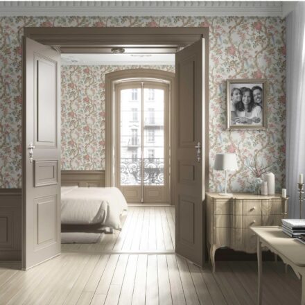 'Kusum' Floral/ Bird Print Chinoiserie Wallpaper (Pink/ Green/ Duck Egg Blue) - Image 4