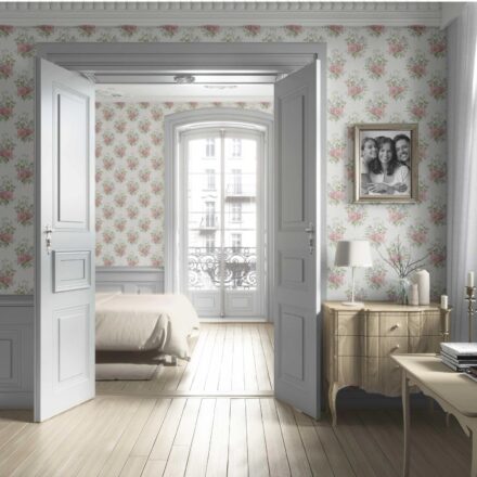 'Sarno' Floral Block Print Wallpaper (Cream/ Soft Pink/ Green/ Duck Egg Blue) - Image 4