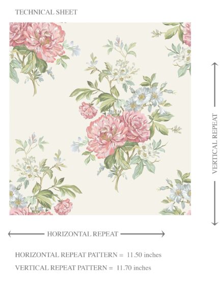 'Sarno' Floral Block Print Wallpaper (Cream/ Soft Pink/ Green/ Duck Egg Blue) - Image 8