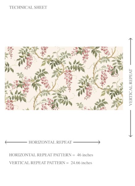 'Kamalini' Floral Vine/ Botanical Patterned Wallpaper (Cream/ Pink/ Green) - Image 8