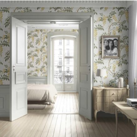 'Reverie' Floral Vine/ Botanical Patterned Wallpaper (Cream/ Yellow/ Green) - Image 4