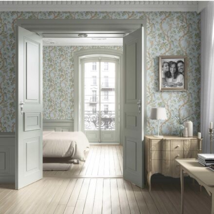'Briarcliff' Floral/ Bird Print Chinoiserie Wallpaper (Duck Egg Blue/ Green/ Brown) - Image 4