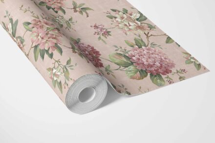 'Woodbell' Modern Floral Block Print Wallpaper (Pink/ Green) - Image 3