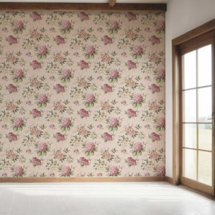 'Woodbell' Modern Floral Block Print Wallpaper (Pink/ Green) - Image 7