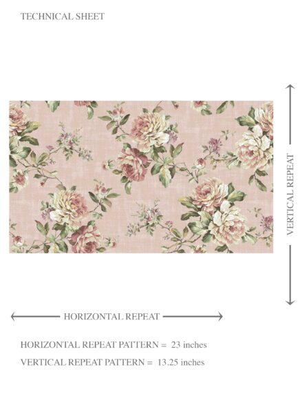 'Belvair' English Floral Patterned Wallpaper (Dusty Rose Pink/ Green) - Image 8