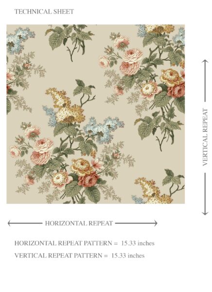 'Sorrento' English Floral Print Wallpaper (Beige/ Green/ Orange/ Yellow) - Image 8
