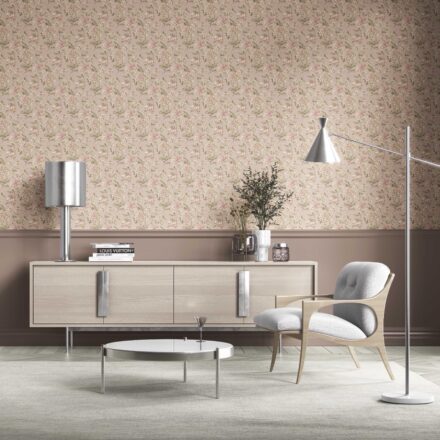 'Katsura' Chinoiserie/ English Floral Wallpaper (Light Pink/ Peach/ Cream/ Green) - Image 2