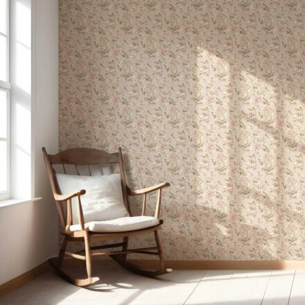 'Katsura' Chinoiserie/ English Floral Wallpaper (Light Pink/ Peach/ Cream/ Green) - Image 5