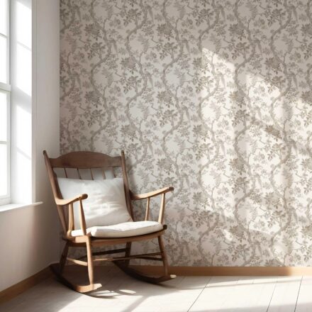 'Willowbourne' Floral Toile/ Bird Print Chinoiserie Wallpaper (Brown/ Beige/ Taupe) - Image 5