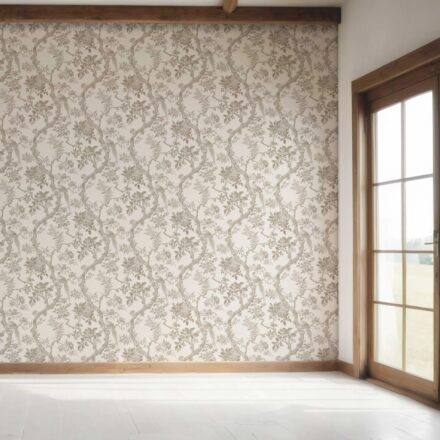 'Willowbourne' Floral Toile/ Bird Print Chinoiserie Wallpaper (Brown/ Beige/ Taupe) - Image 7