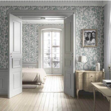 'Adrano' Floral Toile/ Bird Print Chinoiserie Wallpaper (Grey-Green) - Image 4
