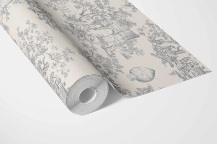 'Gypsy Pie' Toile de Jouy/ Nature Print Wallpaper (Dove Gray/ Off-White) - Image 3