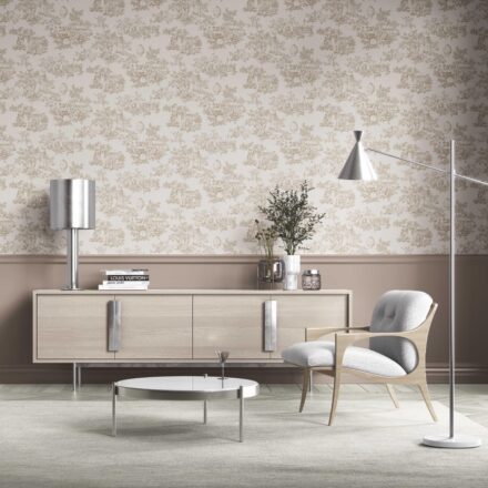 'Anne Cloud' Toile de Jouy/ Nature Print Wallpaper (Beige/ Brown/ Taupe) - Image 2