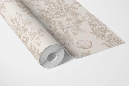 'Anne Cloud' Toile de Jouy/ Nature Print Wallpaper (Beige/ Brown/ Taupe) - Image 3