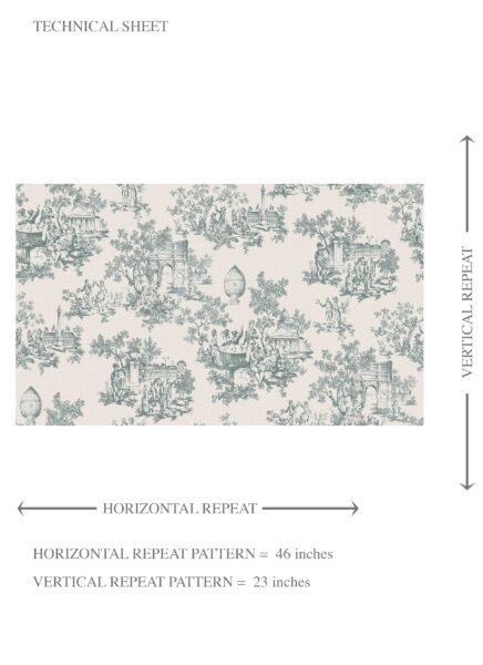 'Viterbo' Toile de Jouy/ Nature Print Wallpaper (Duck Egg Blue/ Off-White) - Image 8