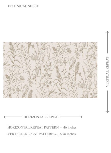 'Oriana' Birds Print/ Botanical Wallpaper Beige/ Brown/ Warm Gray - Image 8