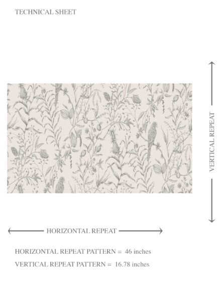 'Shoreline' Birds Print/ Botanical Wallpaper (Gray/ Off-White) - Image 7