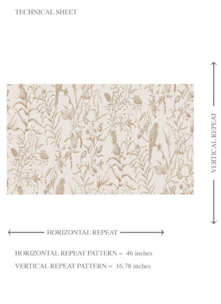 'Lunaria' Birds Print/ Botanical Wallpaper (Beige/ Brown/ Warm Gray) - Image 8