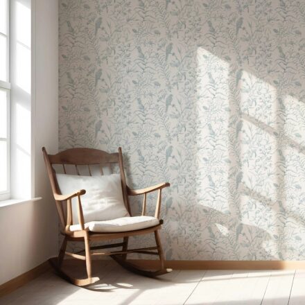 'Freshfield' Birds Print/ Botanical Wallpaper (Duck Egg Blue/ Off-White) - Image 5