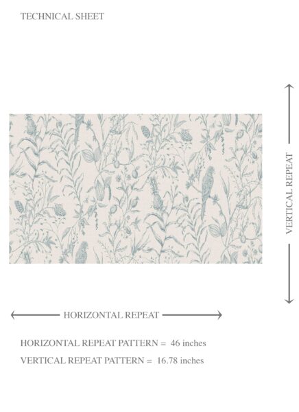 'Freshfield' Birds Print/ Botanical Wallpaper (Duck Egg Blue/ Off-White) - Image 8