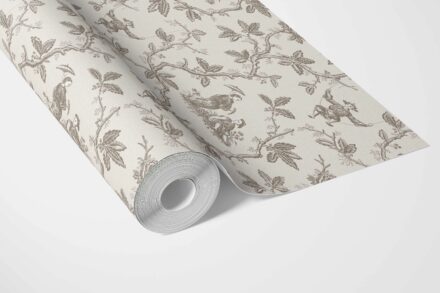 'Eden Charm' Floral Toile de Jouy Wallpaper (Beige/ Brown/ Taupe) - Image 3