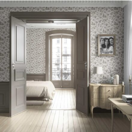 'Eden Charm' Floral Toile de Jouy Wallpaper (Beige/ Brown/ Taupe) - Image 4