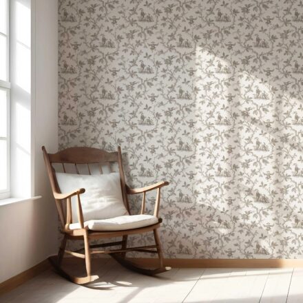 'Eden Charm' Floral Toile de Jouy Wallpaper (Beige/ Brown/ Taupe) - Image 5