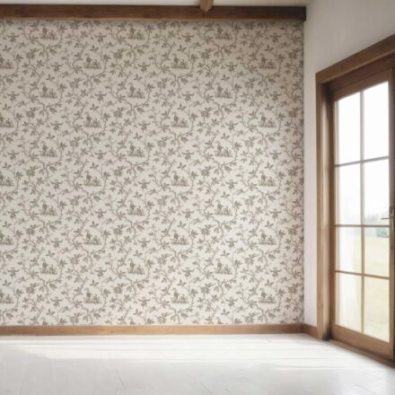 'Eden Charm' Floral Toile de Jouy Wallpaper (Beige/ Brown/ Taupe) - Image 7