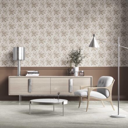 'Ether' Vintage-Inspired Floral Toile/ Botanical Wallpaper (Beige/ Brown/ Taupe) - Image 2