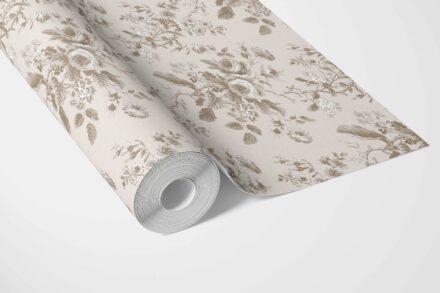 'Ether' Vintage-Inspired Floral Toile/ Botanical Wallpaper (Beige/ Brown/ Taupe) - Image 3
