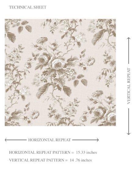 'Ether' Vintage-Inspired Floral Toile/ Botanical Wallpaper (Beige/ Brown/ Taupe) - Image 8