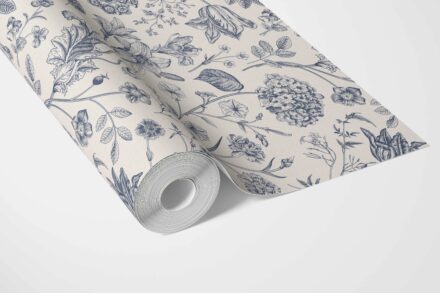 'Jeffries' Floral/ Botanical Wallpaper (Navy Blue) - Image 3