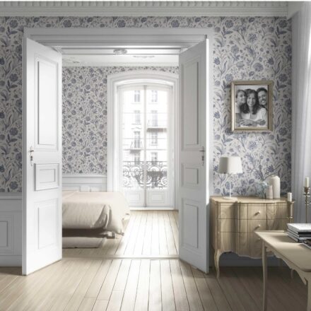 'Jeffries' Floral/ Botanical Wallpaper (Navy Blue) - Image 4