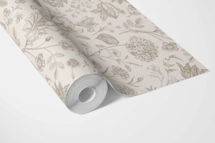 'Chill Buff' Neutral Floral/ Botanical Wallpaper (Beige/ Soft Taupe) - Image 3
