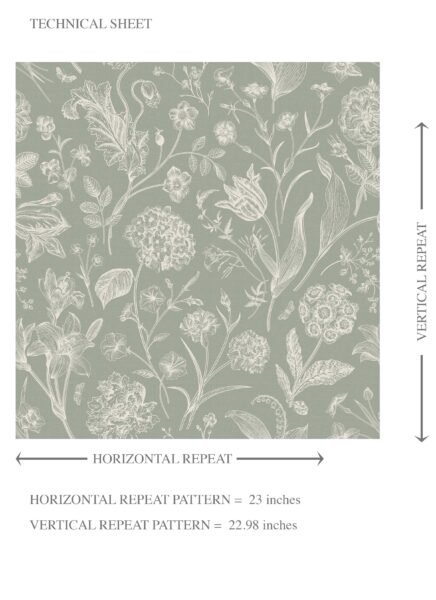 'Otis' Floral/ Botanical Wallpaper (Sage Green) - Image 8
