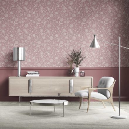'Jardin Bloom' Floral/ Botanical Wallpaper (Dusky Pink/ Cream) - Image 2
