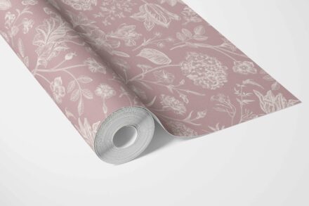 'Jardin Bloom' Floral/ Botanical Wallpaper (Dusky Pink/ Cream) - Image 3