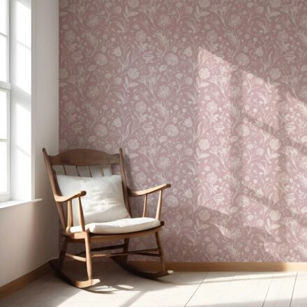 'Jardin Bloom' Floral/ Botanical Wallpaper (Dusky Pink/ Cream) - Image 5