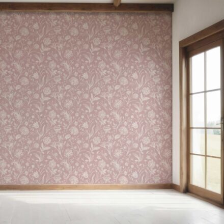 'Jardin Bloom' Floral/ Botanical Wallpaper (Dusky Pink/ Cream) - Image 7
