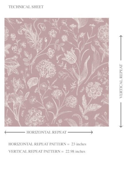 'Jardin Bloom' Floral/ Botanical Wallpaper (Dusky Pink/ Cream) - Image 8
