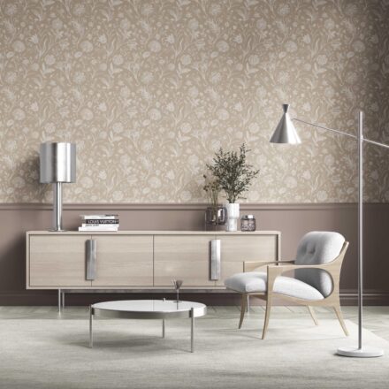 'Foamy Hills' Neutral Floral/ Botanical Wallpaper (Beige/ Brown/ Cream) - Image 2