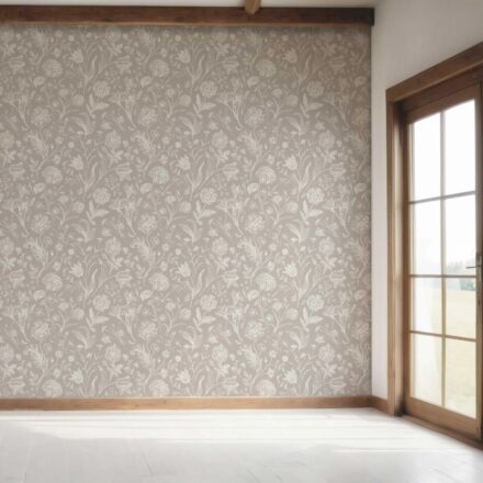 'Glazed' Neutral Floral/ Botanical Wallpaper (Greige/ Warm Gray/ Taupe) - Image 7